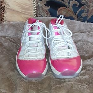 Girls Pink and White Retro Jordans